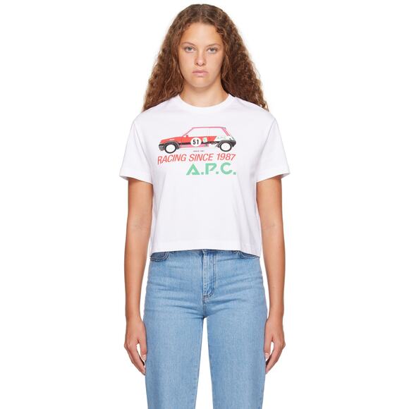 A.P.C. White Sally Short Sleeve T-Shirt White - S - Picture 1 of 6